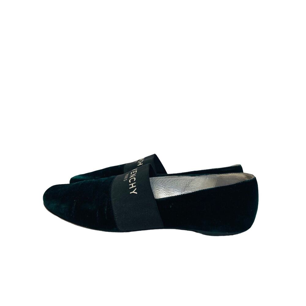 GIVENCHY Green Velvet Bedford Logo Smoking Slipper Flats Loafer Size 39.5 - Picture 6 of 10